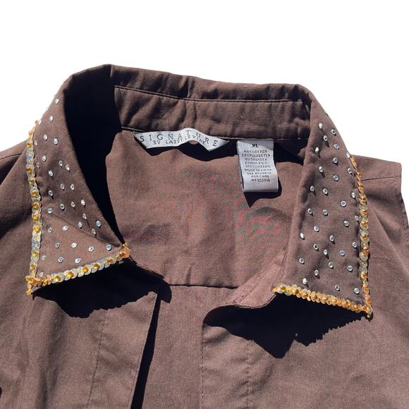 Toddler UPS Vest XL Brown Cropped Uniform Style Top Sequin Trim Custom Costume - Picture 4 of 6